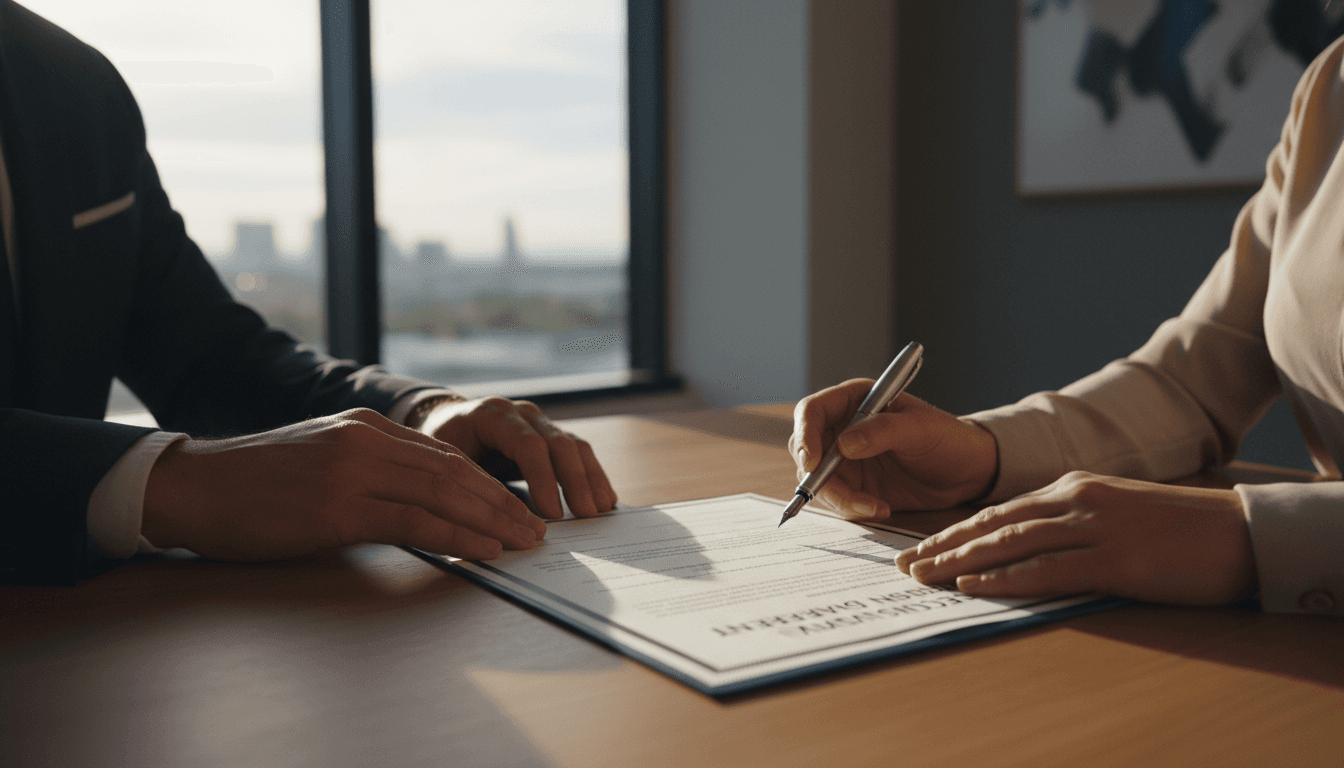 Signing real estate paperwork and closing documents