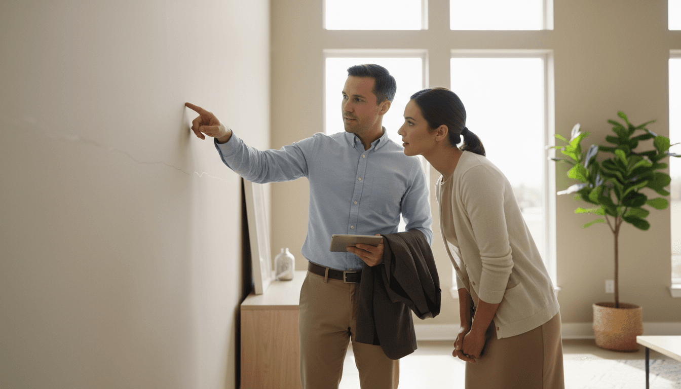 Home inspector explaining findings to client
